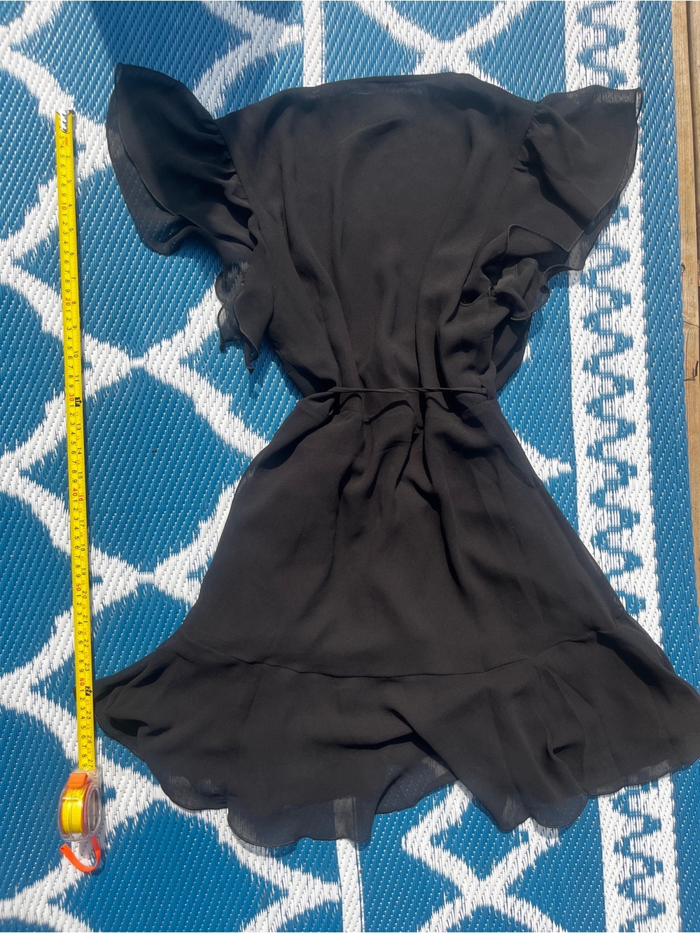 Aritzia Black Ruffle Mini Dress